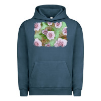 Pigment Midnight Navy pink roses with leopard background Urban Hoodie - LillyAllenDesigns