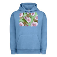 Pigment Pebble Blue pink roses with leopard background Urban Hoodie - LillyAllenDesigns