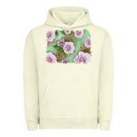 Pigment Pistachio pink roses with leopard background Urban Hoodie - LillyAllenDesigns