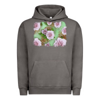 Pigment Tornado pink roses with leopard background Urban Hoodie - LillyAllenDesigns