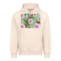 Sandshell pink roses with leopard background Urban Hoodie - LillyAllenDesigns