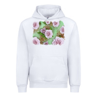 White pink roses with leopard background Urban Hoodie - LillyAllenDesigns