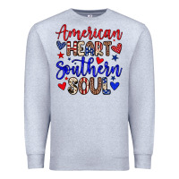 Heather Grey American heart southern soul Premium Sweatshirt - Neo Western