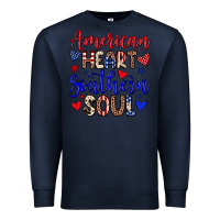 Navy American heart southern soul Premium Sweatshirt - Neo Western