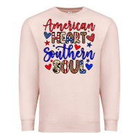 Pale Pink American heart southern soul Premium Sweatshirt - Neo Western