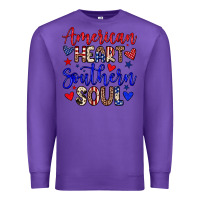 Purple American heart southern soul Premium Sweatshirt - Neo Western