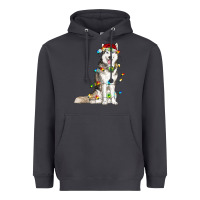 Smoke husky with christmas lights Heavyweight Hoodie - RanaPortraitStore