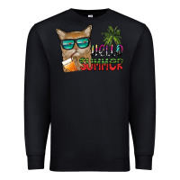 Black hello summer Premium Sweatshirt - SublimationCraftShop
