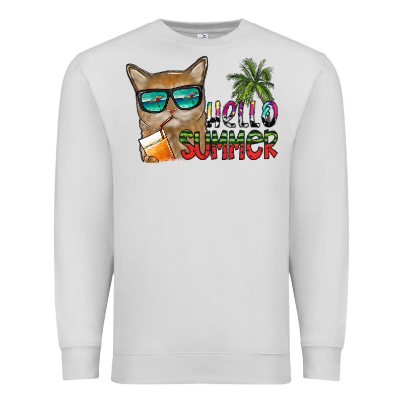 Hello Summer Premium Sweatshirt by SublimationCraftShop | Teevron