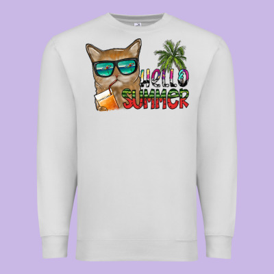Hello Summer Premium Sweatshirt Designed By Sublimationcraftshop