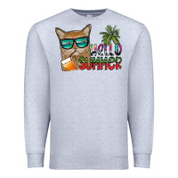 Heather Grey hello summer Premium Sweatshirt - SublimationCraftShop