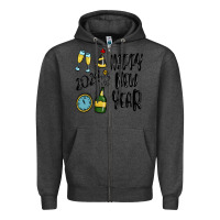 Charcoal Heather happy new year 2024 Zipper Hoodie - MaliasSmallBusiness