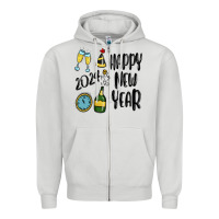 Dove Grey happy new year 2024 Zipper Hoodie - MaliasSmallBusiness