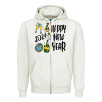 Oatmeal Heather happy new year 2024 Zipper Hoodie - MaliasSmallBusiness