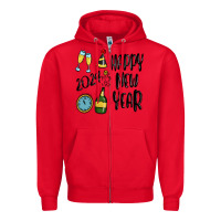 Red happy new year 2024 Zipper Hoodie - MaliasSmallBusiness