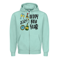 Seafoam happy new year 2024 Zipper Hoodie - MaliasSmallBusiness