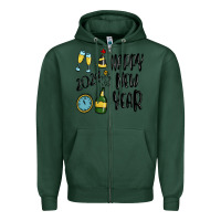 Sports Green happy new year 2024 Zipper Hoodie - MaliasSmallBusiness