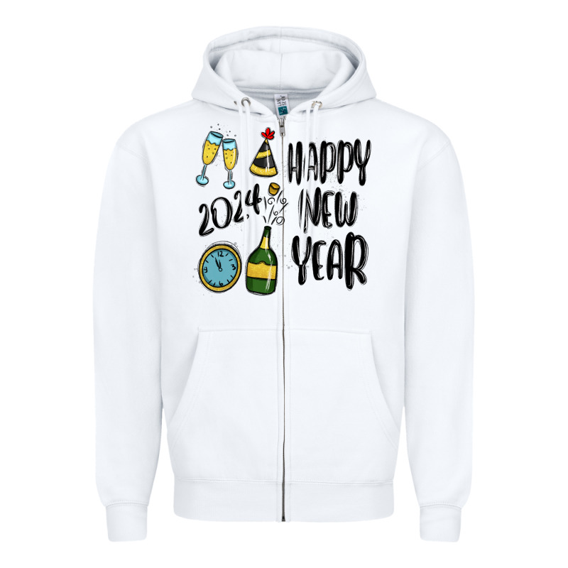 Happy New Year 2024 Zipper Hoodie by MaliasSmallBusiness | Teevron