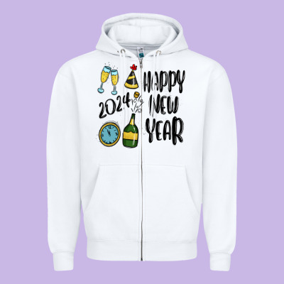 Zipper Hoodie happy new year 2024