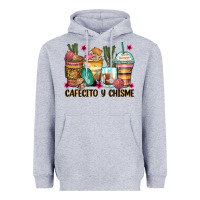 Heather Grey cafecito y chisme coffee cups Heavyweight Hoodie - Zillion Design Studio