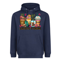 Navy cafecito y chisme coffee cups Heavyweight Hoodie - Zillion Design Studio