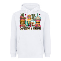 White cafecito y chisme coffee cups Heavyweight Hoodie - Zillion Design Studio