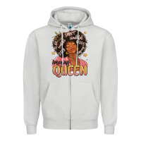 Dove Grey black queen Zipper Hoodie - MaliasSmallBusiness