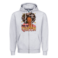 Heather Grey black queen Zipper Hoodie - MaliasSmallBusiness