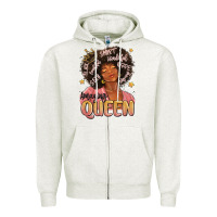 Oatmeal Heather black queen Zipper Hoodie - MaliasSmallBusiness