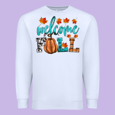Welcome Fall Premium Sweatshirt Designed By Hra Design Shop