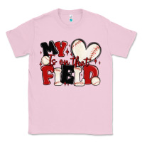 Bubblegum Pink my heart is on that field baseball Classic Tee - MaliasSmallBusiness