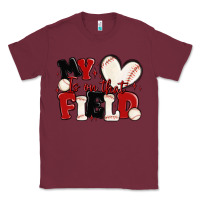 Burgundy my heart is on that field baseball Classic Tee - MaliasSmallBusiness