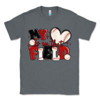 Charcoal Heather my heart is on that field baseball Classic Tee - MaliasSmallBusiness