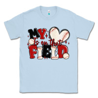 Dusty Blue my heart is on that field baseball Classic Tee - MaliasSmallBusiness
