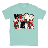 Seafoam my heart is on that field baseball Classic Tee - MaliasSmallBusiness