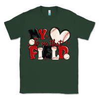 Sports Green my heart is on that field baseball Classic Tee - MaliasSmallBusiness