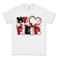 White my heart is on that field baseball Classic Tee - MaliasSmallBusiness