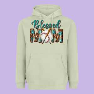 Western Blessed Mom With Baseball Heavyweight Hoodie Designed By Texasbilliewilder