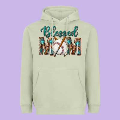 Western Blessed Mom With Baseball Heavyweight Hoodie Designed By Texasbilliewilder