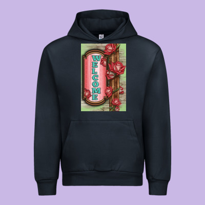 Western Red Roses Welcome Urban Hoodie Designed By Lillyallendesigns