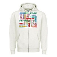 Oatmeal Heather autism Zipper Hoodie - MaliasSmallBusiness