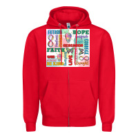 Red autism Zipper Hoodie - MaliasSmallBusiness