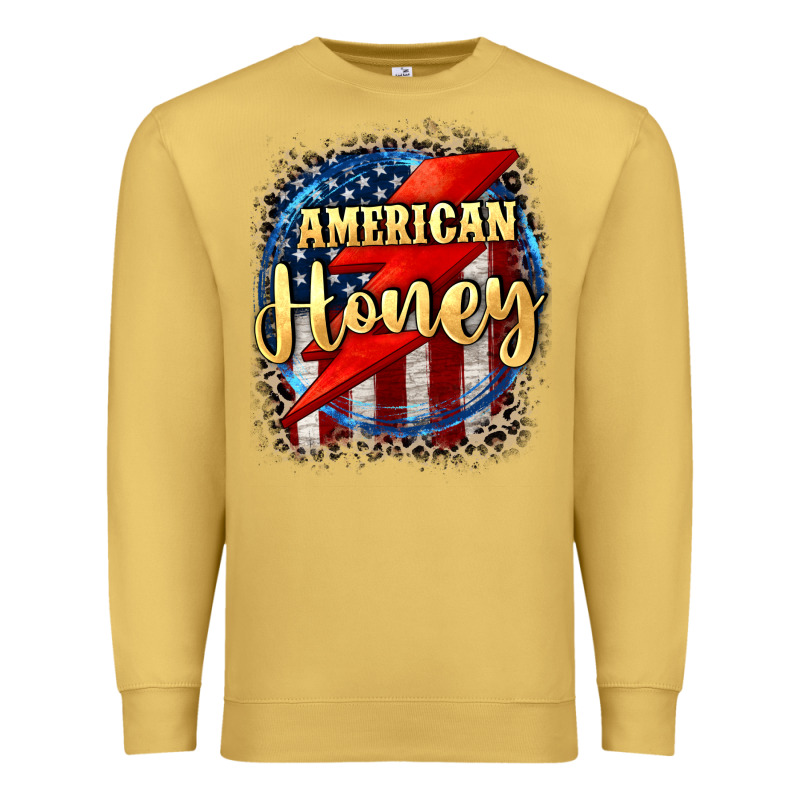 American Honey 4th Of July Premium Sweatshirt by CowGirlArtShop | Teevron