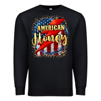 Black American honey 4th of july Premium Sweatshirt - CowGirlArtShop