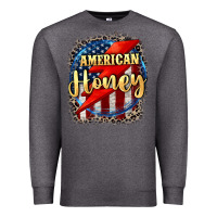 Charcoal Heather American honey 4th of july Premium Sweatshirt - CowGirlArtShop