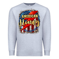 Heather Grey American honey 4th of july Premium Sweatshirt - CowGirlArtShop