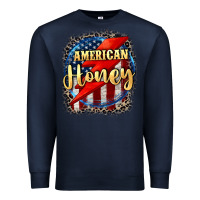 Navy American honey 4th of july Premium Sweatshirt - CowGirlArtShop