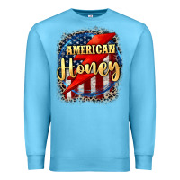 Ocean Blue American honey 4th of july Premium Sweatshirt - CowGirlArtShop