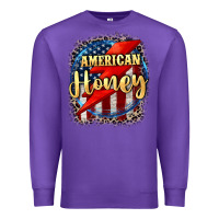 Purple American honey 4th of july Premium Sweatshirt - CowGirlArtShop