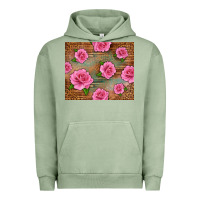 Pigment Oil Green Western Pink Roses Urban Hoodie - LillyAllenDesigns